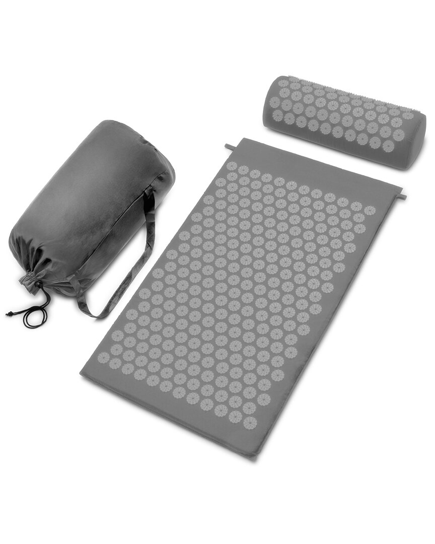 Sorbus Sivan Acupressure Mat And Pillow Set In Gray