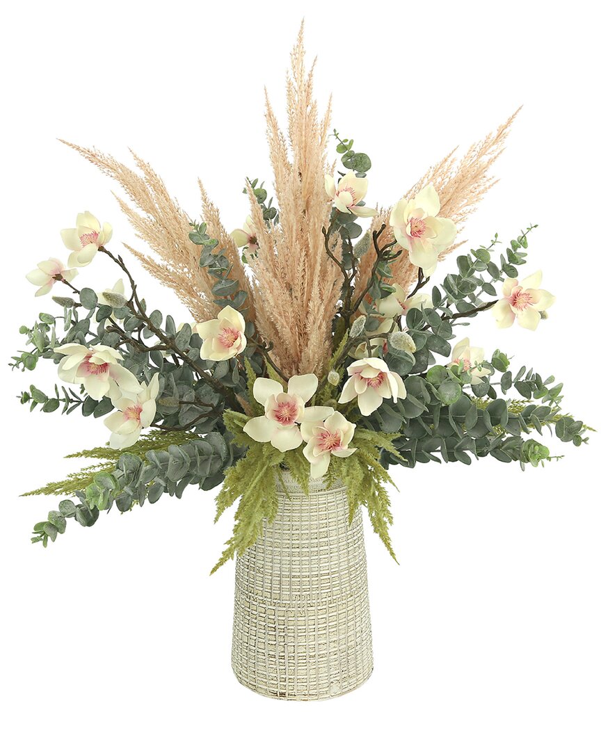 Creative Displays Mixed Floral Arrangement Featuring Pampas, Eucalyptus And Butterfly Magnolias In Pink