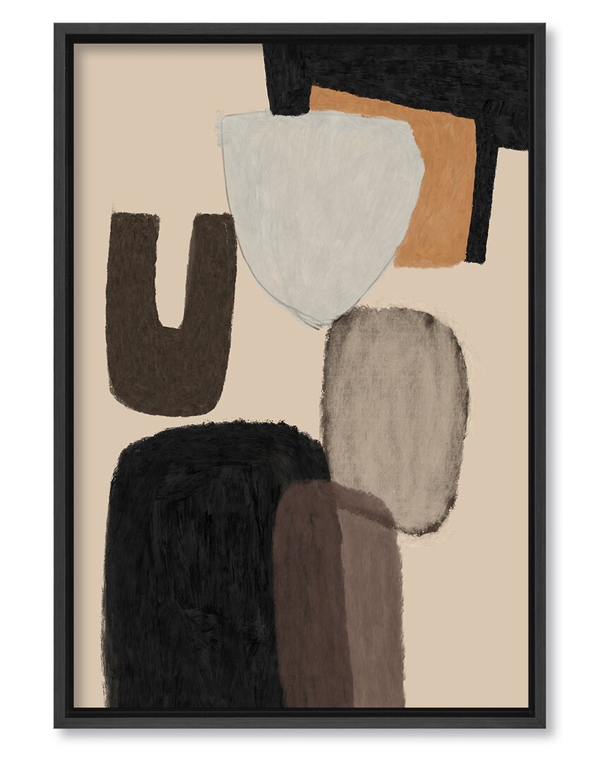Ready2hangart Ethereal Opulence: Luxurious Abstract Symphony In Brown, Black, & Beige By Dan Hobday Wall Art