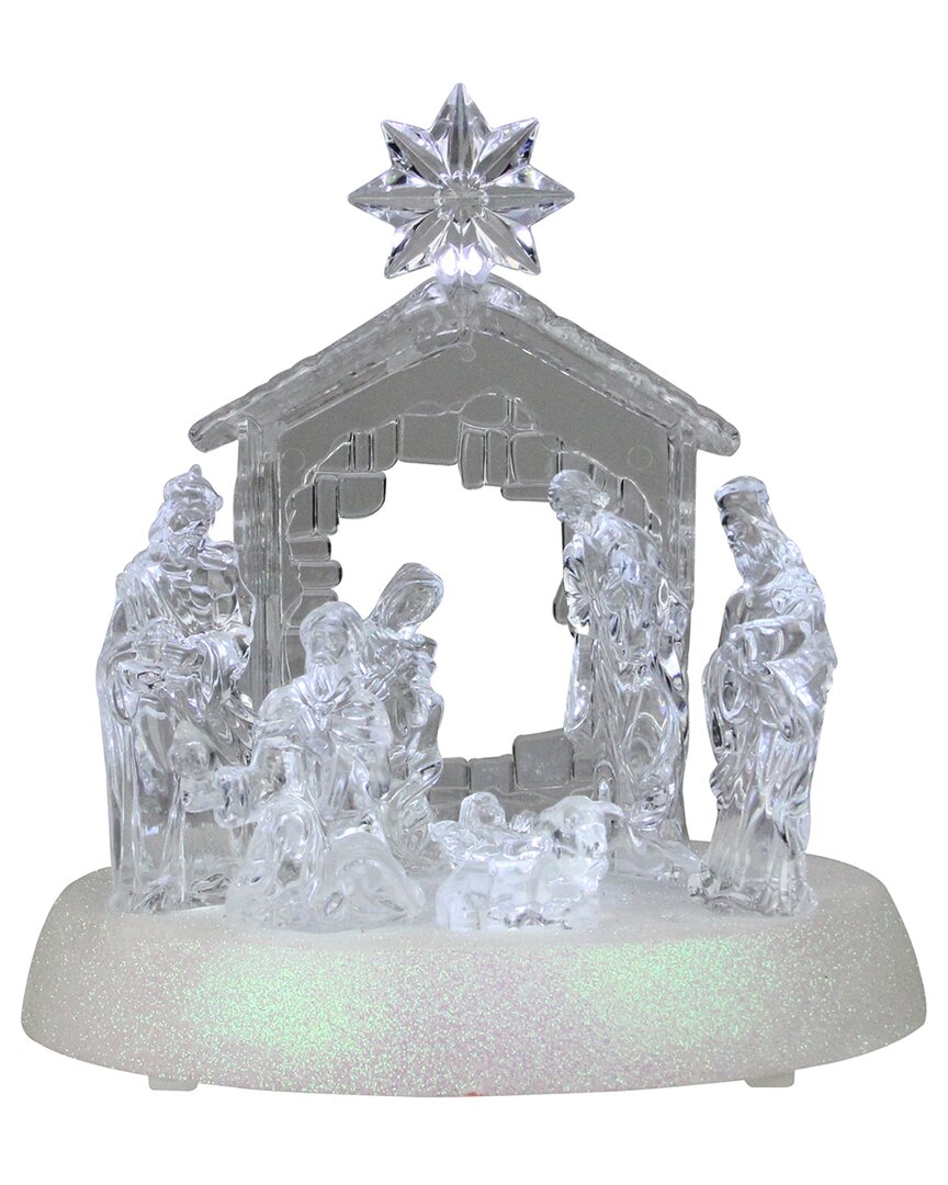 Northern Lights Northlight Led Holy Family In Stable Christmas Nativity Scene 7.5 Inch In Clear
