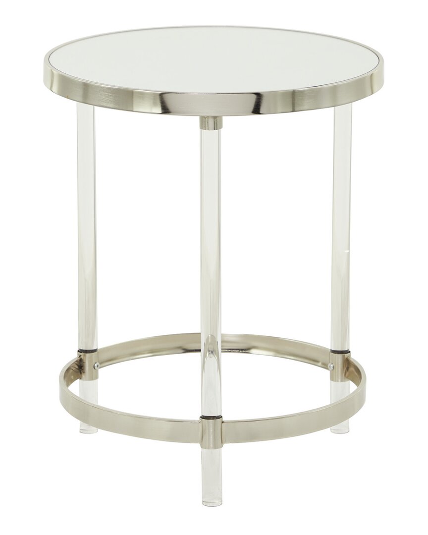 Peyton Lane Silver Contemporary Metal Accent Table In Silver
