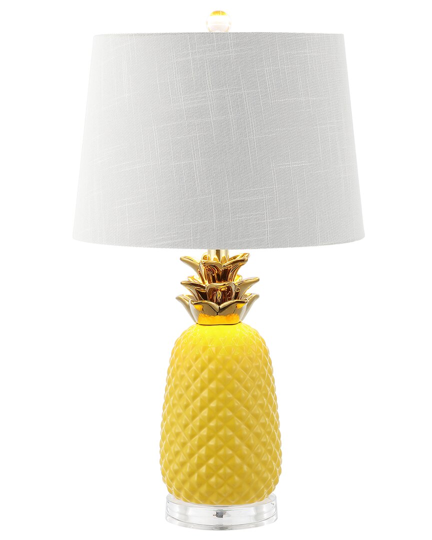 Jonathan Y Pineapple 23in Classic Vintage Ceramic Led Table Lamp In Yellow