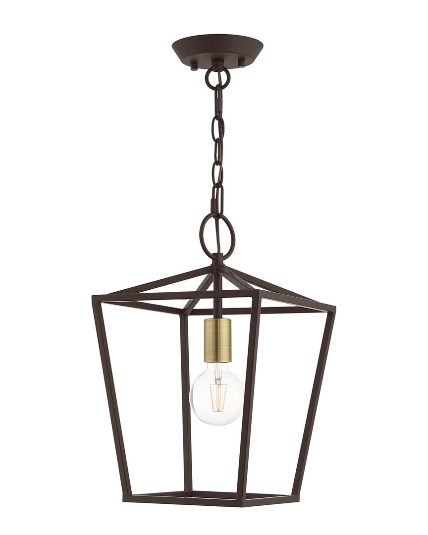 Livex Lighting 1-light Bronze Convertible Semi Flush Lantern