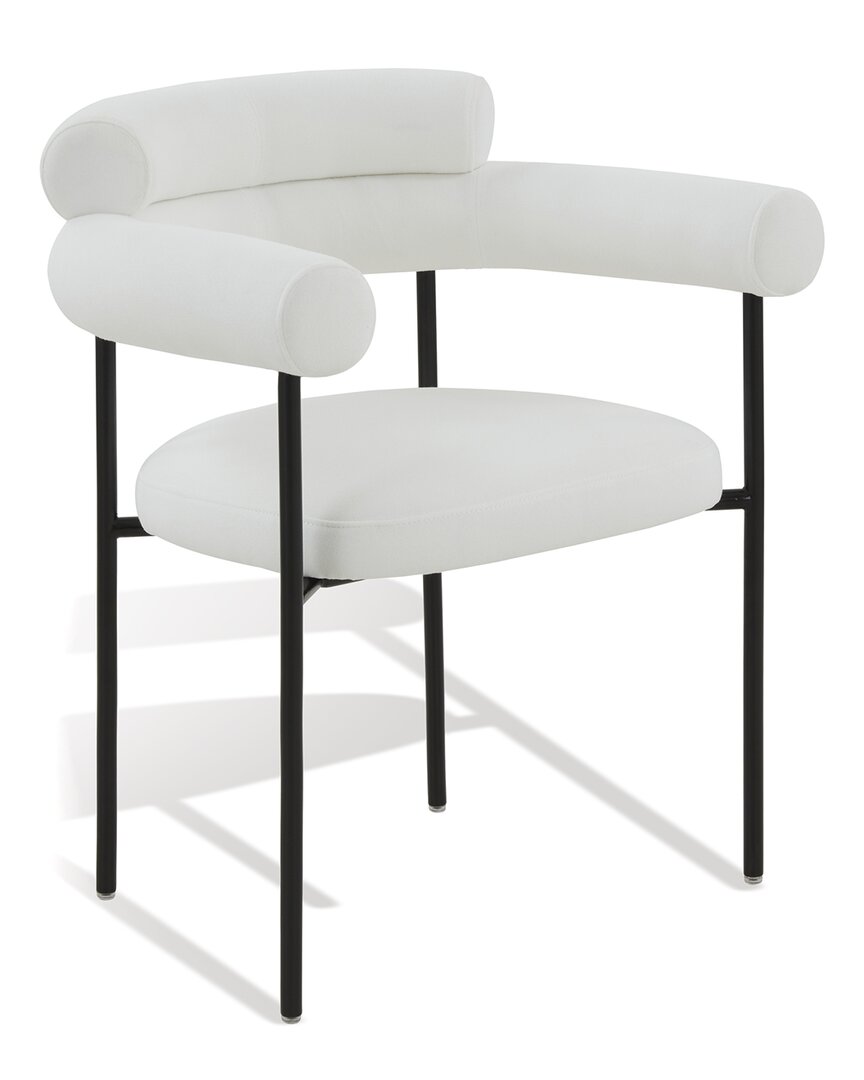 Safavieh Couture Jaslene Curved Back White Dining Chair In White