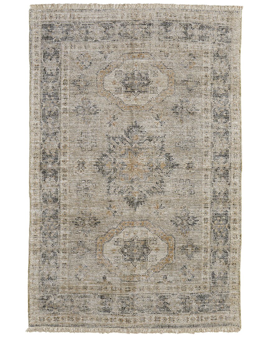 Weave & Wander Ramey Transitional Medallion Wool & Viscose Area Rug In Brown