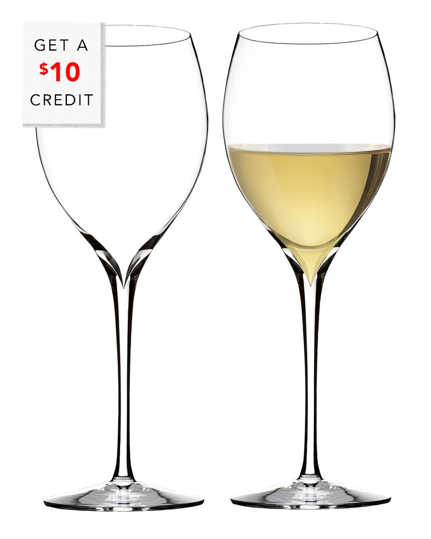 Waterford Set Of 2 Elegance Chardonnay Wine Glasses With $10 Credit