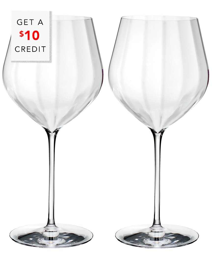 Shop Waterford Set Of 2 Elegance Optic Cabernet Sauvignon Glasses With $10 Credit
