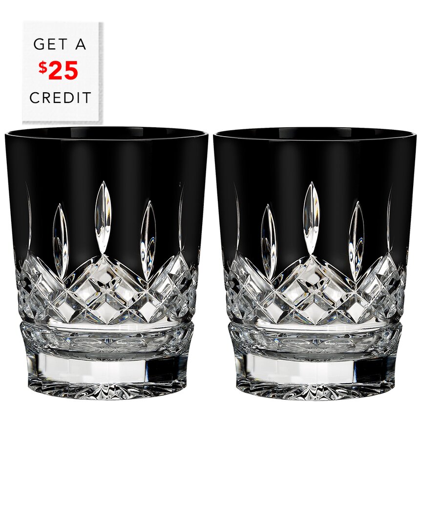 WATERFORD DISCONTINUED WATERFORD WATERFORD LISMORE BLACK DOF 11.8OZ SET OF 2 WITH $25 CREDIT