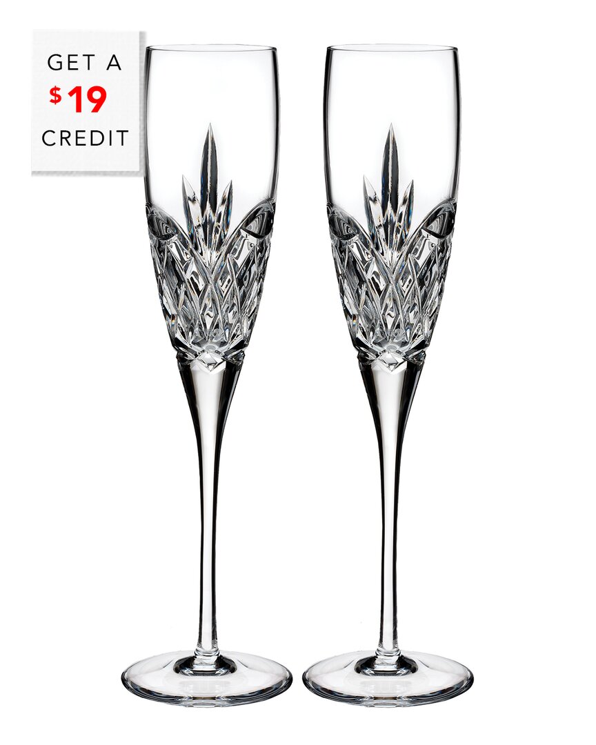 Waterford Set Of 2 Love Forever Flutes With $19 Credit