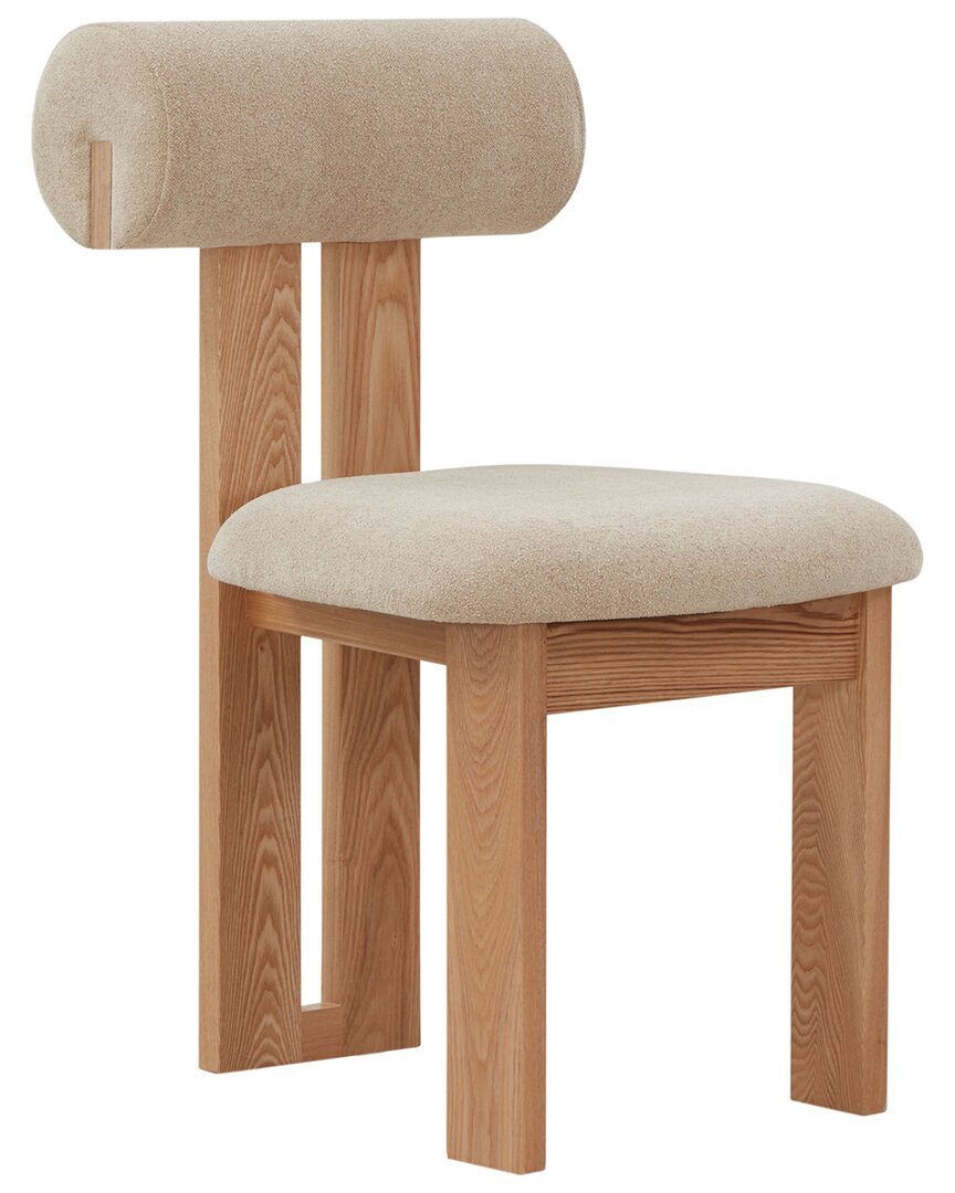 Safavieh Couture Halloway Boucle & Wood Dining Chair In Brown