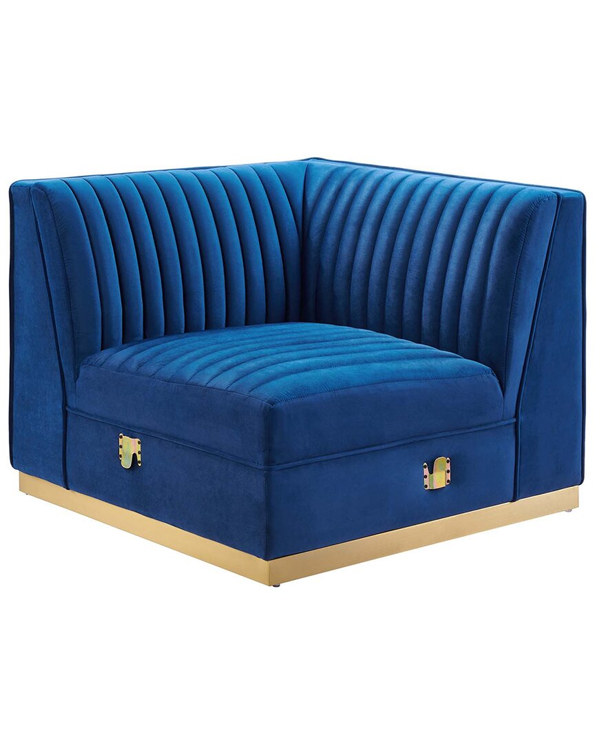 MODWAY MODWAY SANGUINE CHANNEL TUFTED PERFORMANCE VELVET MODULAR SECTIONAL SOFA LEFT CORNER CHAIR 