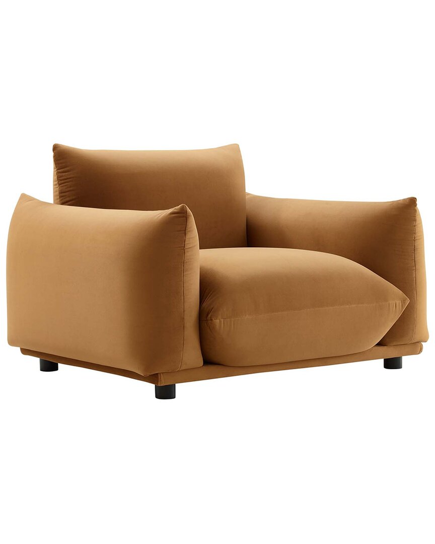 Modway Copious Performance Velvet Armchair In Brown