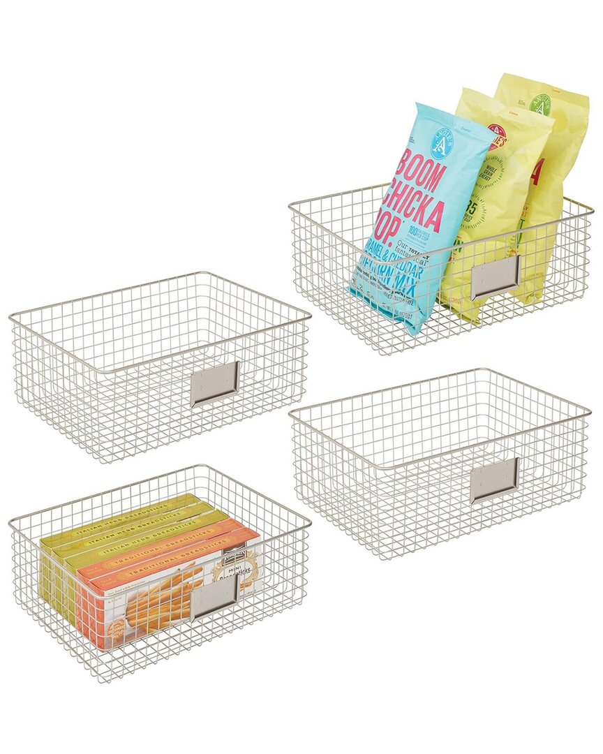 M DESIGN M DESIGN SET OF 4 WIRE BASKET WITH TAG HOLDER 