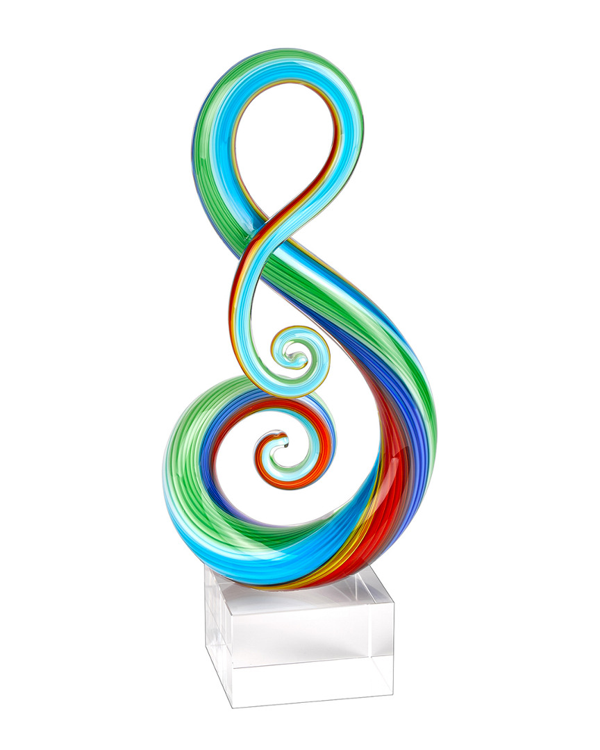 Badash Crystal Rainbow Murano Style Art Glass Note Centerpiece