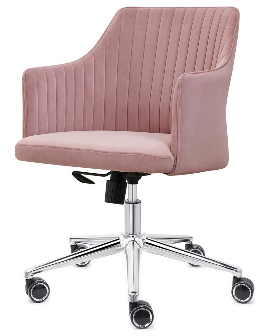 Design Guild Flock Modern Ribbed Office Chair In Pink