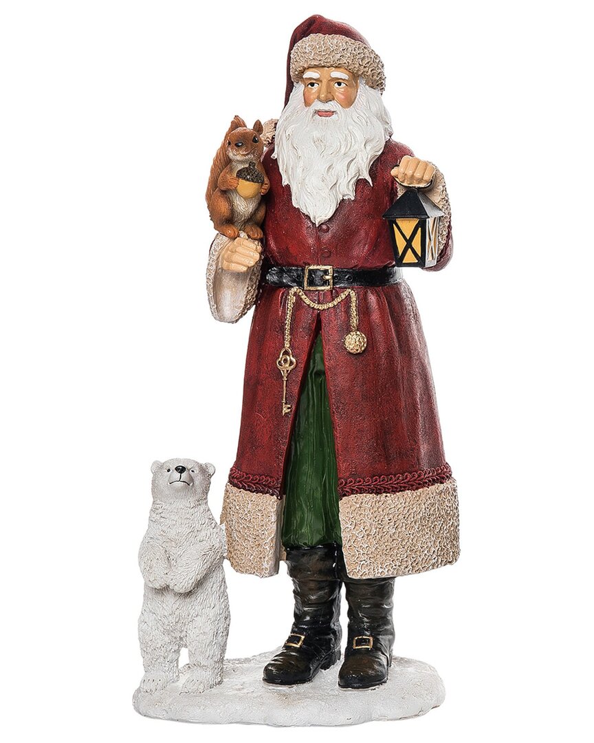 Transpac Resin 12.4in Multicolored Christmas Santa And Critter Decor