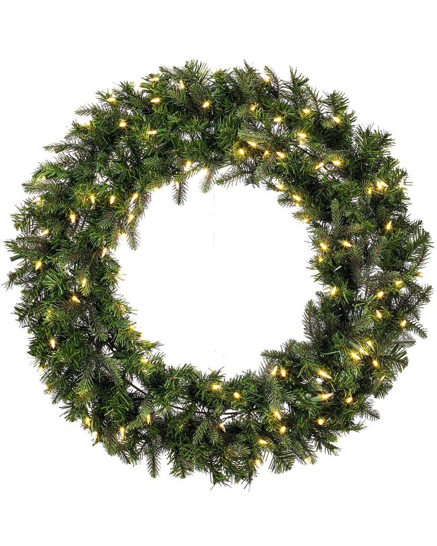 Vickerman 36in Douglas Fir Artificial Pre-lit Wreath With Dura-lit Warm White  Led Mini Lights In Green
