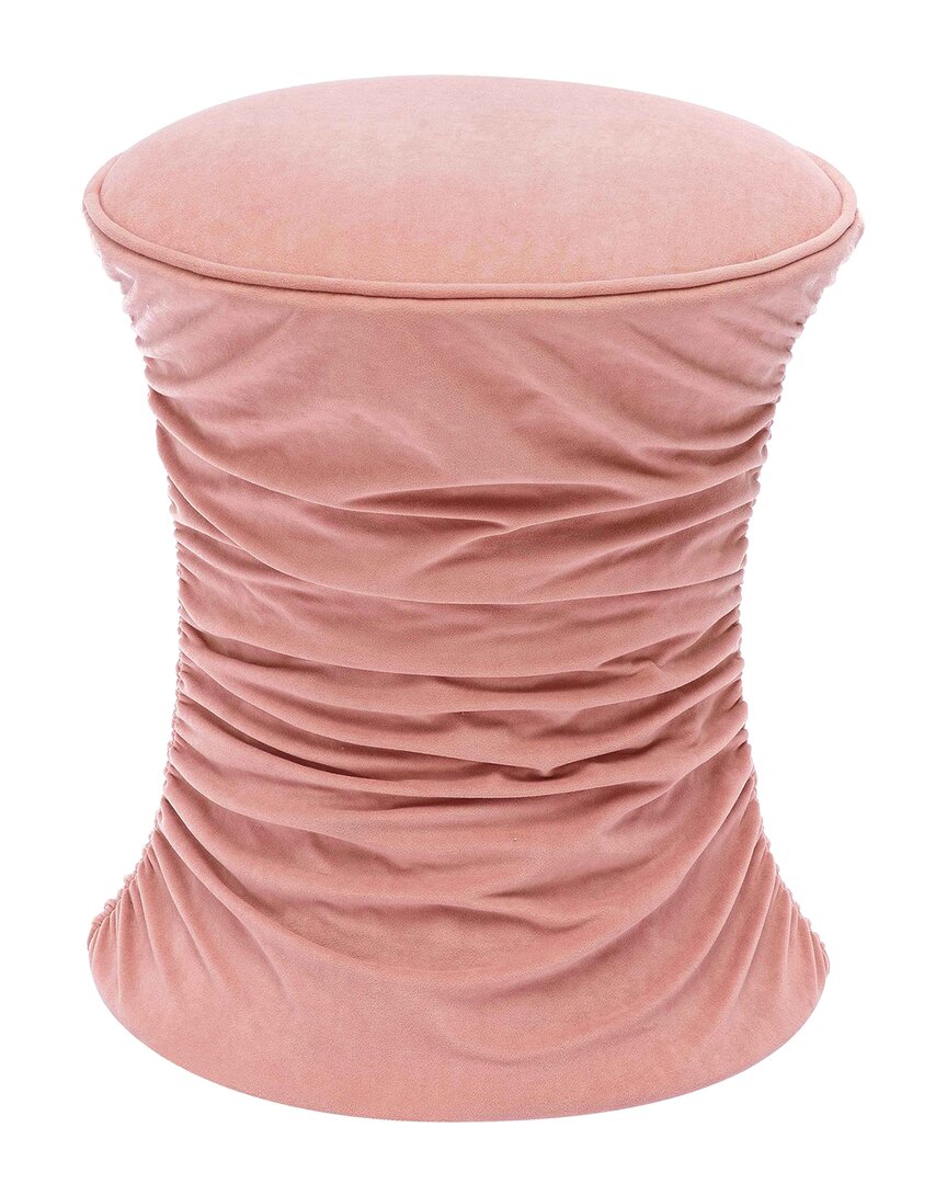 Tov Furniture Bounce Ruched Velvet Adjustable Ottoman In Pink