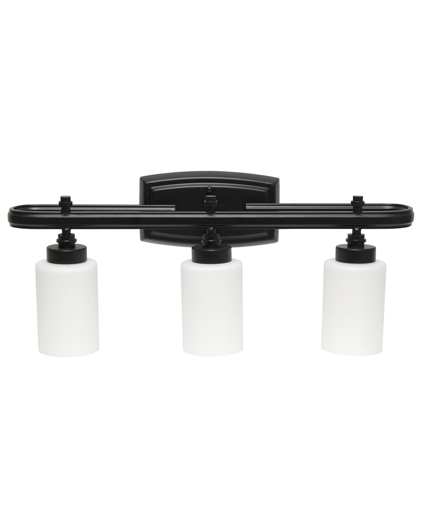 Lalia Home 23.5in Essentix Contemporary 3-light Wall Mounted Fixture With Rectangle Backplate