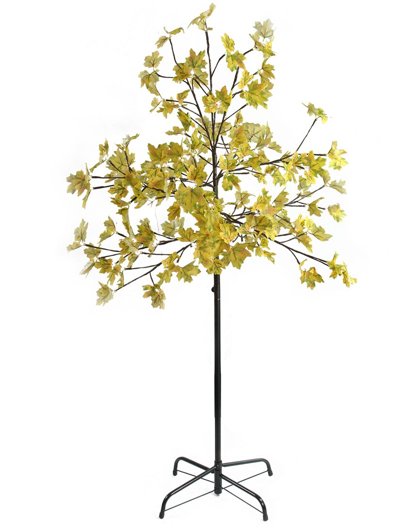 NORTHLIGHT NORTHLIGHT 5FT PRE-LIT LED LIGHTED FALL HARVEST YELLOW MAPLE LEAF ARTIFICIAL TREE - WHITE LIGHTS