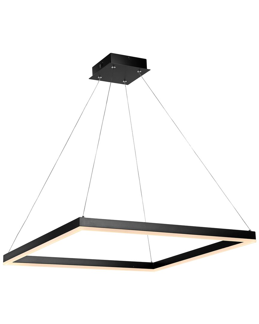 Jonathan Y Nero 23.63in Square Integrated Led Pendant Light In Black