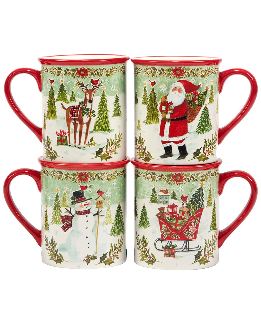 Certified International Joy Of Christmas Mugs (set Of 4)
