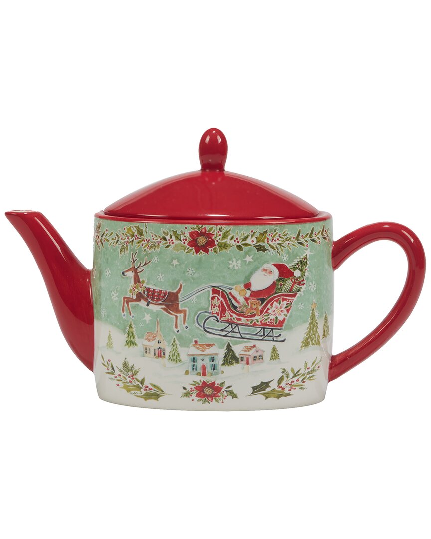 Certified International Joy Of Christmas Teapot
