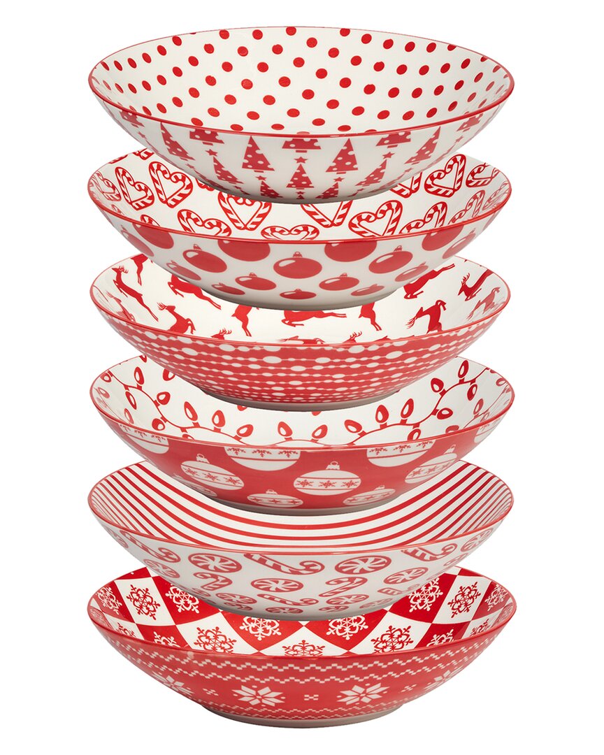 Certified International Peppermint Candy Soup Bowls (set Of 6)