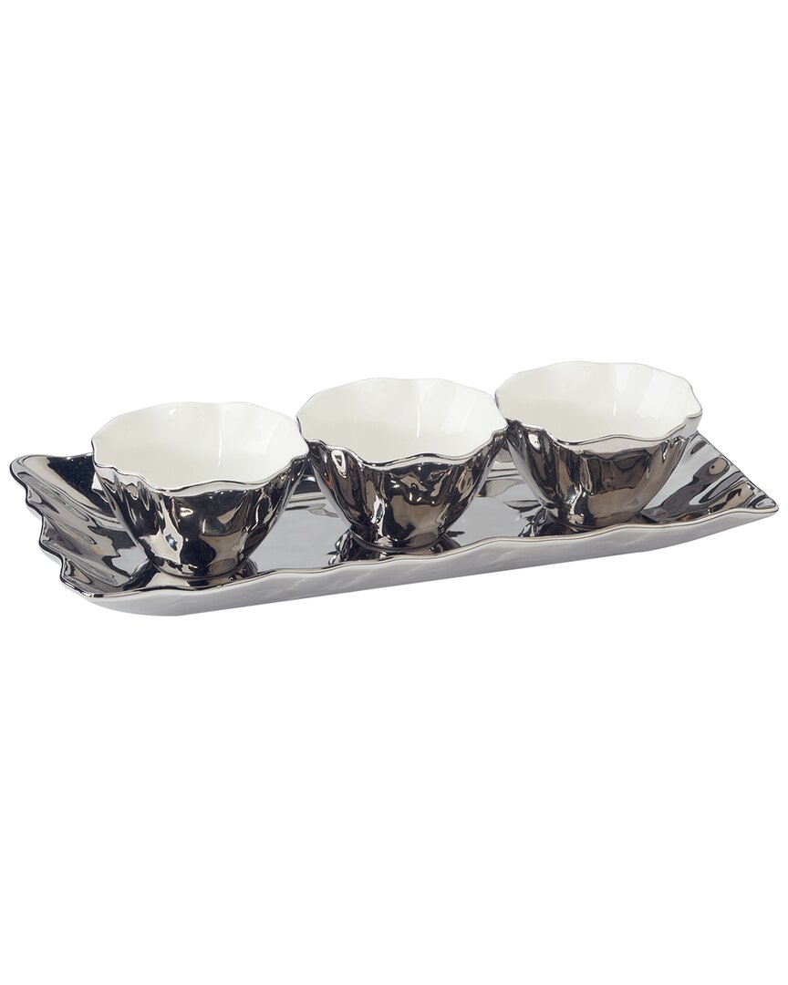 Shop Certified International Silver Coast 4pc Tray And Condiment Bowls