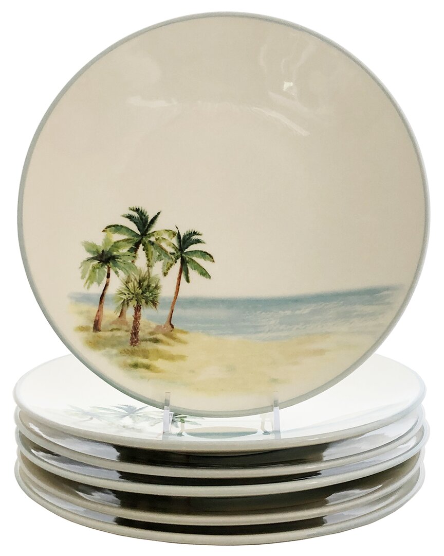 Abbiamo Tutto Set Of 6 Palm Breezes Dinner Plates