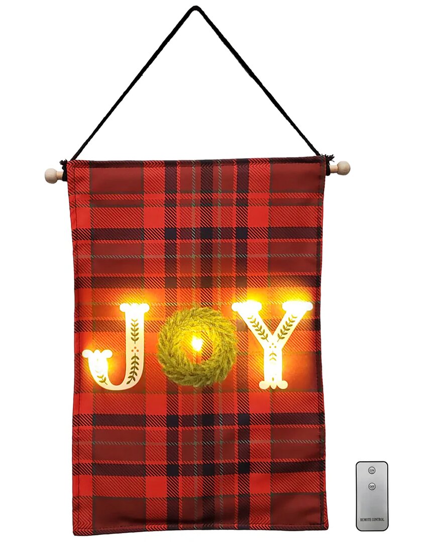 Lumabase Battery-operated Lighted Joy Wall Banner In Red