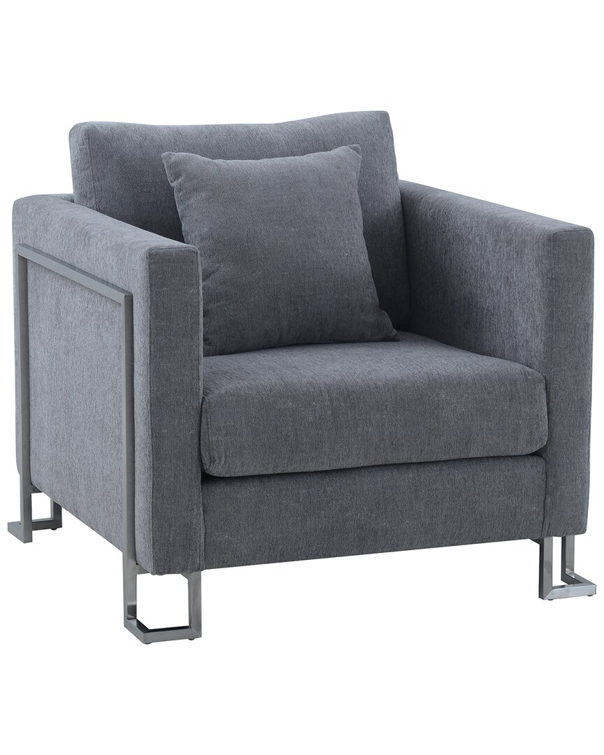 Armen Living Heritage Upholstered Accent Chair In Gray