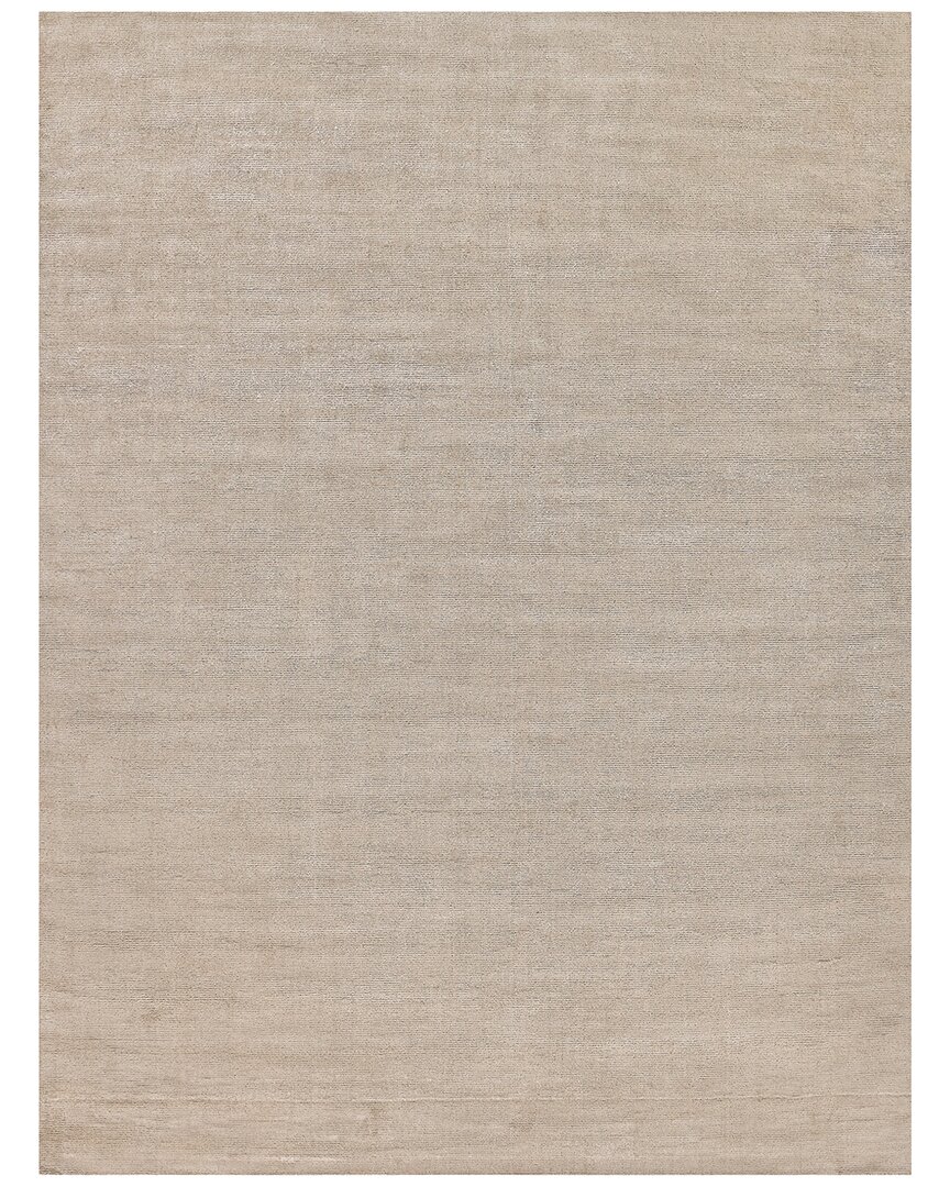 Exquisite Rugs Duo Hand-loomed New Zealand Wool & Bamboo Silk White Area Rug In Gray