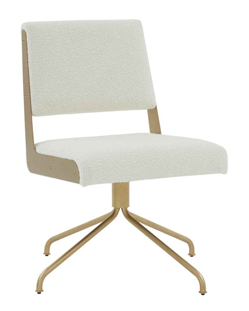 Safavieh Couture Emmeline Ivory Swivel Office Chair In White