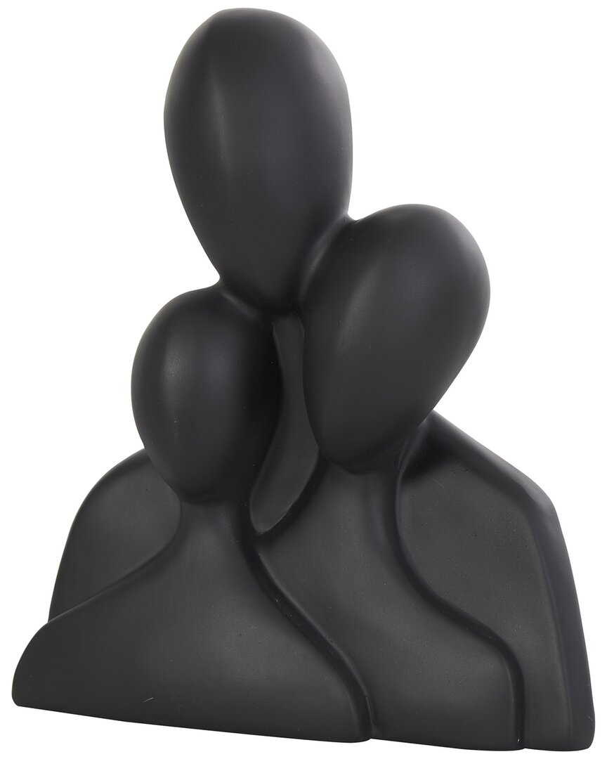 Peyton Lane Abstract Polystone Nesting Family 3 Head Sculpture In Black