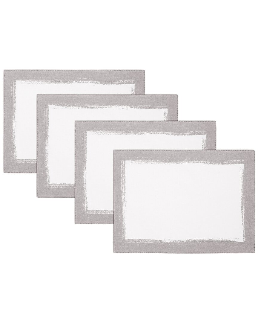 Villeroy & Boch Set Of 4 Metallic Brushstroke Placemats In White