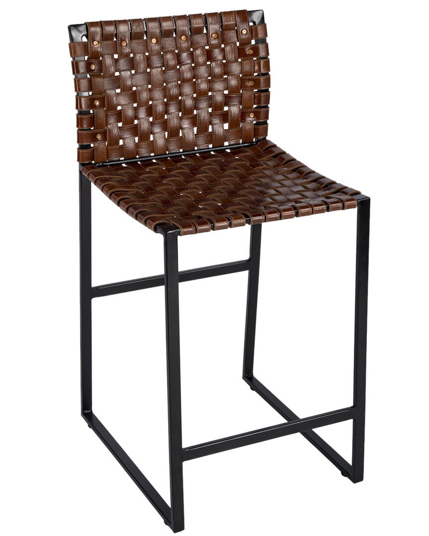 Butler Specialty Company Urban Woven Leather 25in Counter Stool In Brown