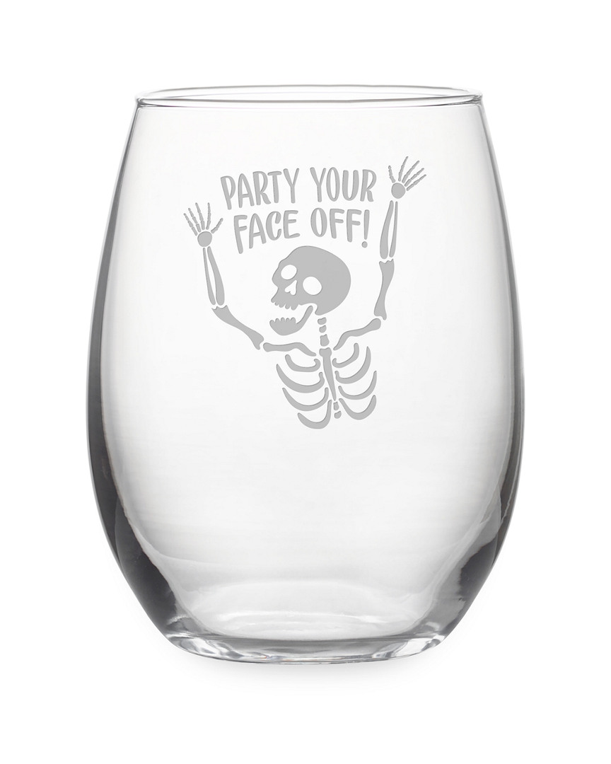 Susquehanna Party Your Face Off Stemless Wine Glass & Gift Box