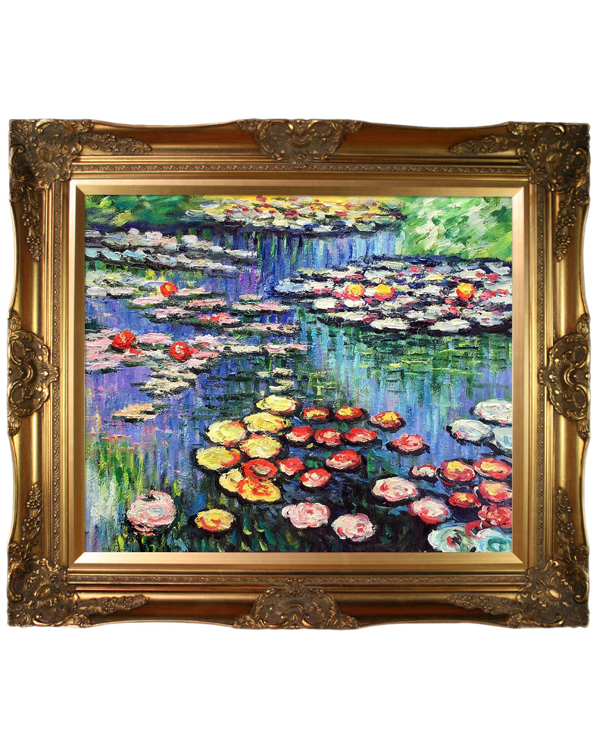 Overstock Art Water Lilies (pink) By Claude Monet Hand-painted Oil Reproduction
