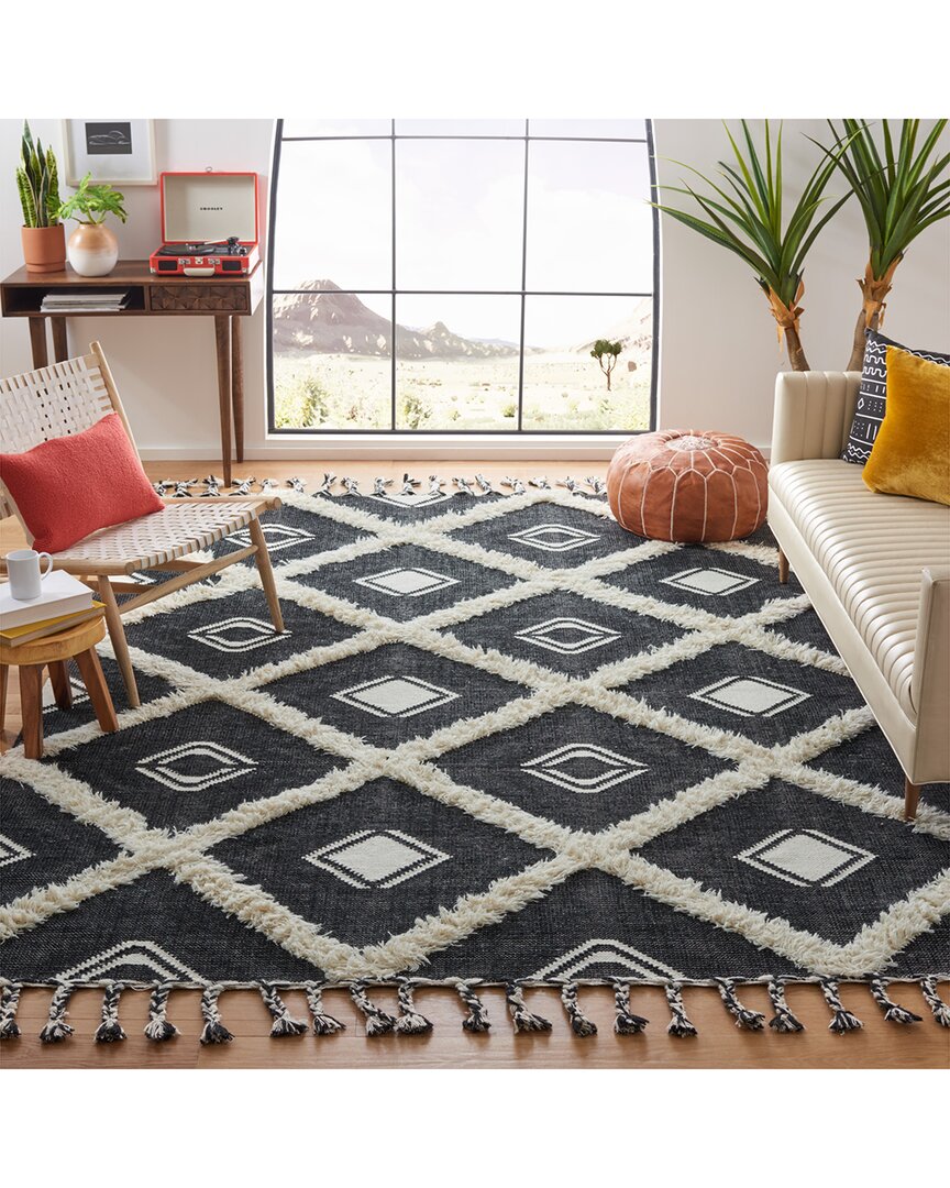 Safavieh Kenya Hand Knotted Wool-blend Rug In Black