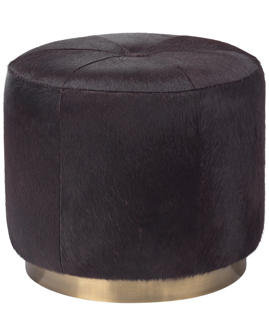 Jamie Young Thackeray Round Pouf In Brown