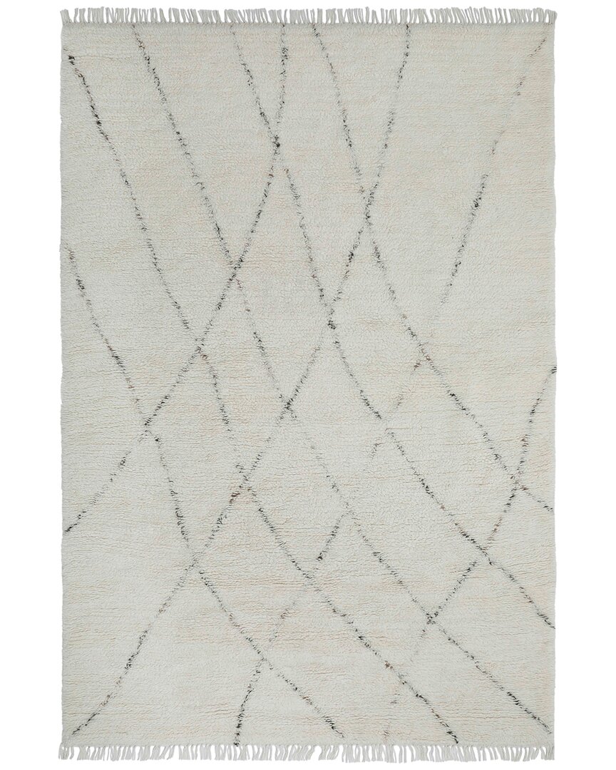 Obeetee Table Tufted Turin Wool Rug In White