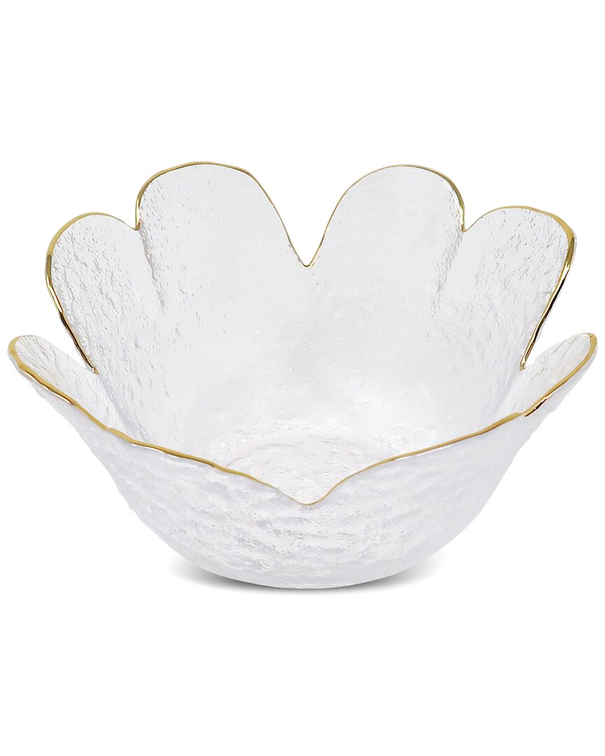 Vivience Flower Shaped Bowl With Rim In White