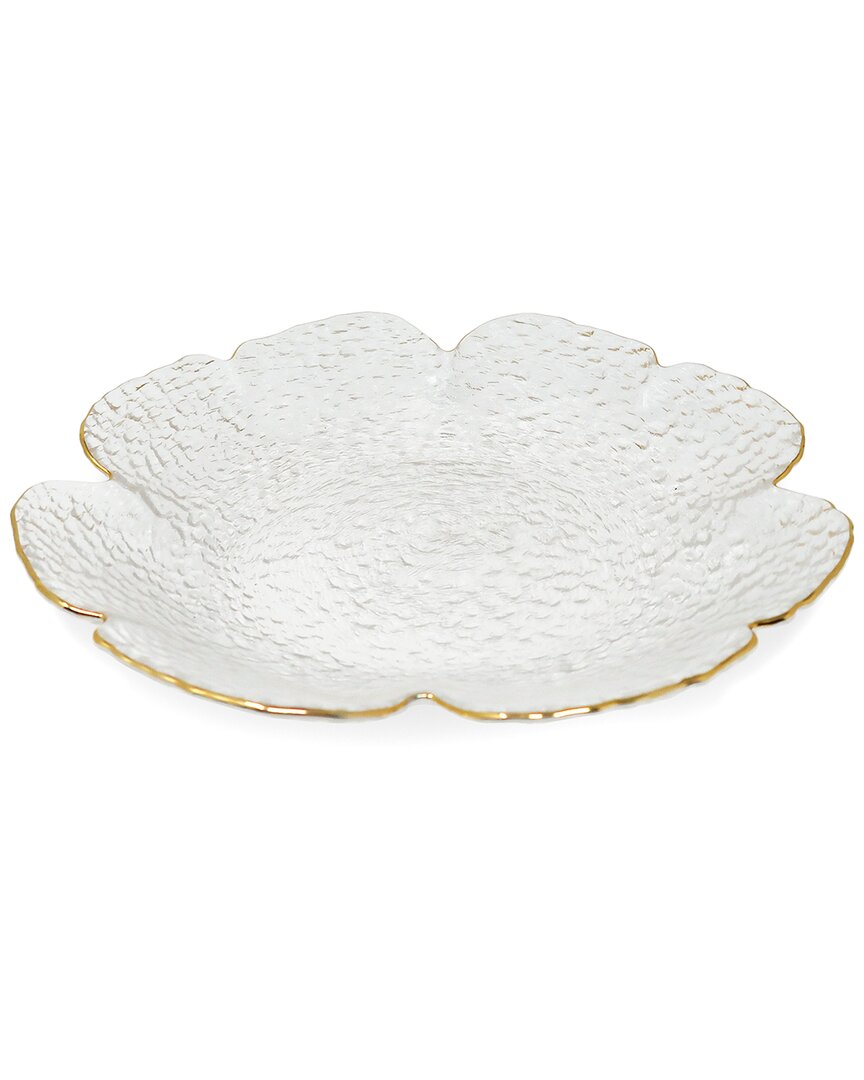 Vivience Flower Shaped Plate With Rim In White