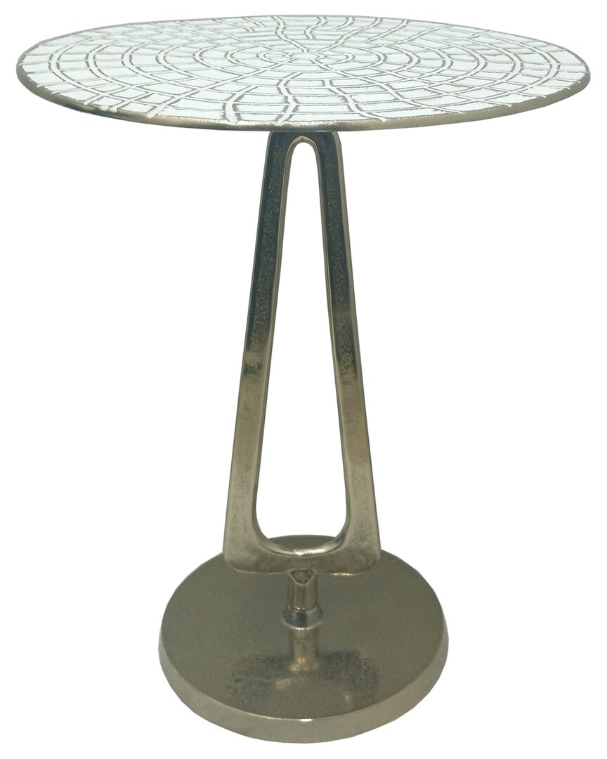 Sagebrook Home 20x16 Seashell Pattern Top Accent Table In Pattern