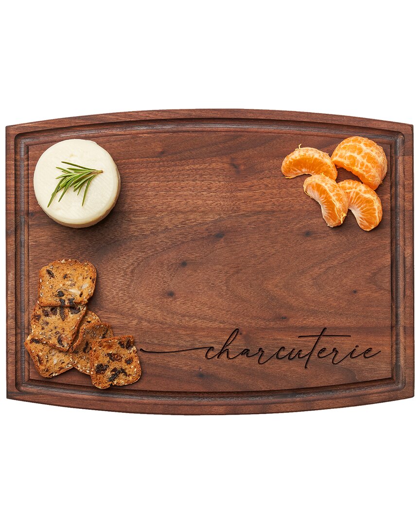 Maple Leaf At Home Charcuterie Script Walnut Arched Artisan Board