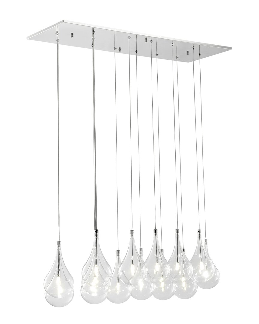 Shop Finesse Decor 14 Light Clear Glass Globes Chandelier In Silver