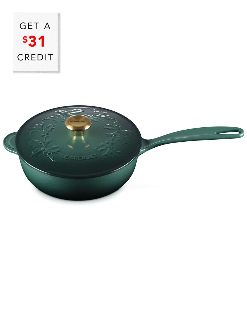 Le Creuset Holly Collection Enameled Cast Iron 2.25-qt. Traditional Saucier With Lid