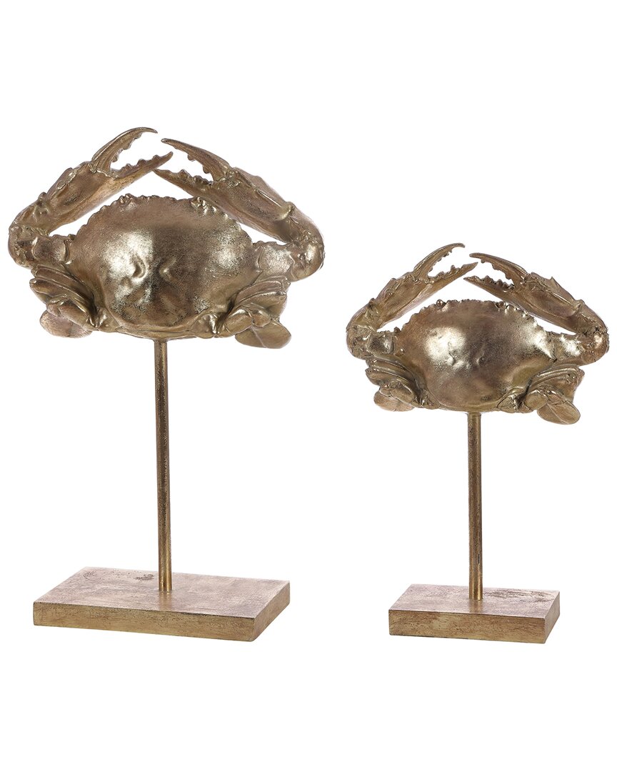 Safavieh Conra Set Of 2 Decorative Crabs In Gold