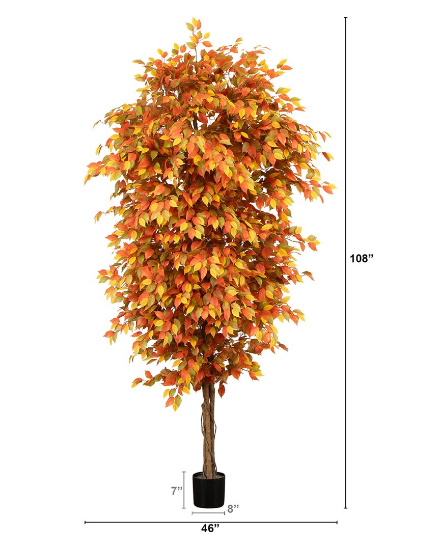 Nearly Natural 9ft. Autumn Ficus Artificial Fall Tree